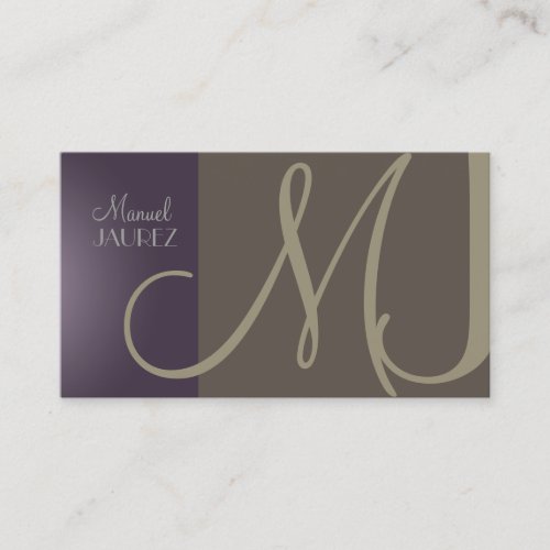 PixDezines Monogram Business Card en retro colours