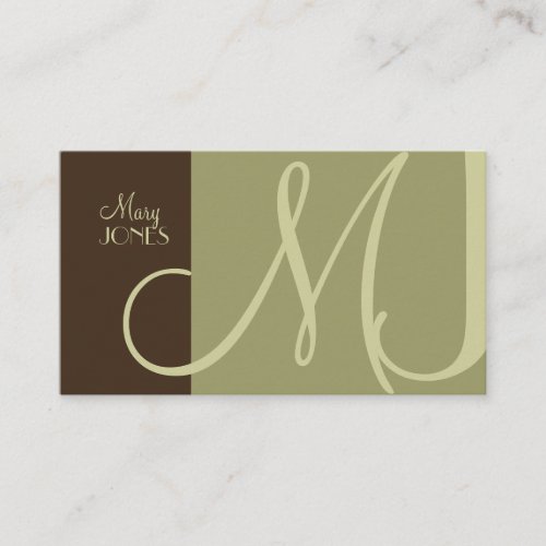 PixDezines Monogram Business Card en retro colors