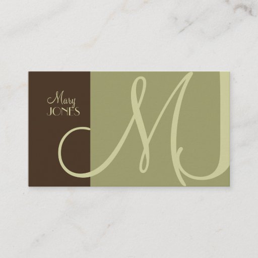 Customizable PixDezines Monogram Business Card en retro colors