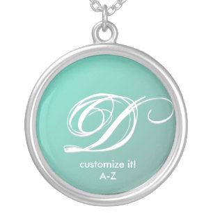 PixDezines Monogram Necklace,Customize It, A to Z Silver Plated Necklace