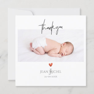 PixDezines Monogram Thank You+Heart Invitation