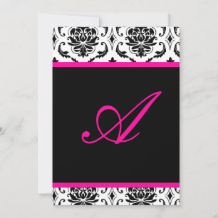 PixDezines monogram vendome damask/DIY color+fonts Invitation