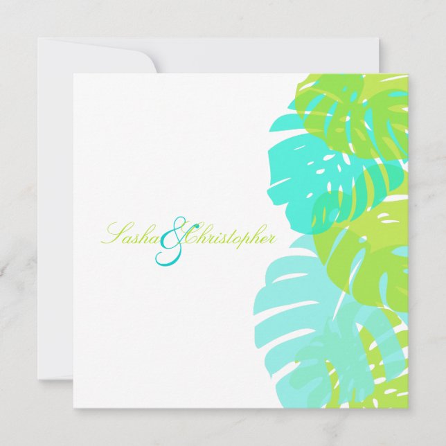PixDezines Monstera Foliage/DIY color Invitation (Front)