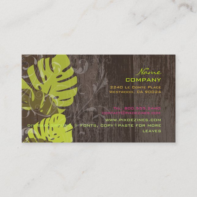 PixDezines monstera leaves/diy background colors Business Card (Front)