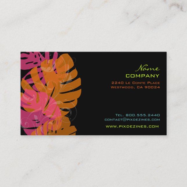PixDezines monstera leaves/diy background colors Business Card (Front)