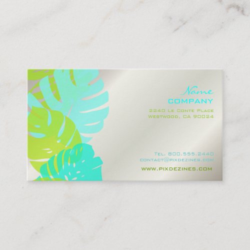 PixDezines Monstera, retro tropical foliage Business Card Templates