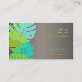 Pixdezines Monstera  Retro Tropical Foliage Business Card by Create_Business_Card at Zazzle