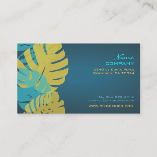Customizable PixDezines Monstera, retro tropical foliage Business Card Template