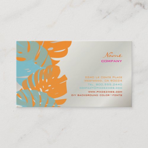 PixDezines Monstera, retro tropical foliage Business Card Template