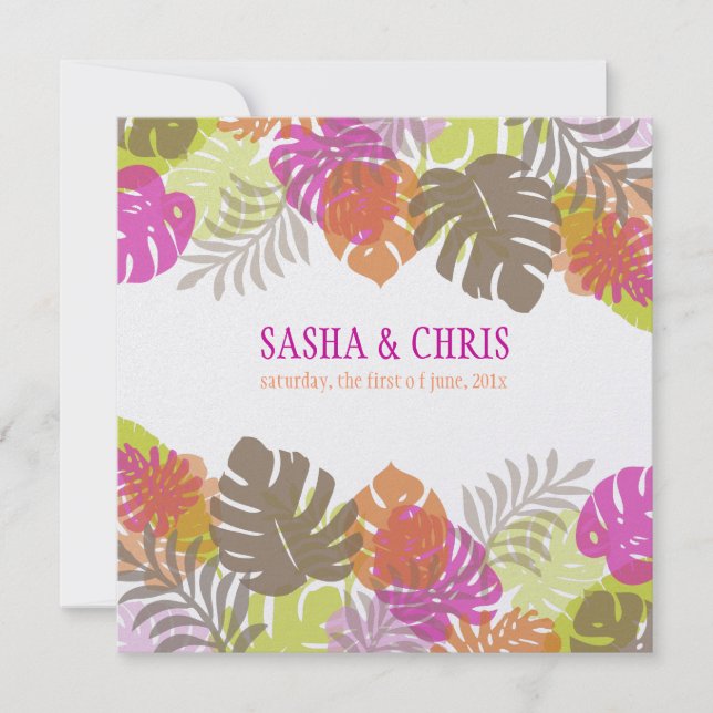 PixDezines Monstera, Tropical Foliage/diy colors Invitation (Front)