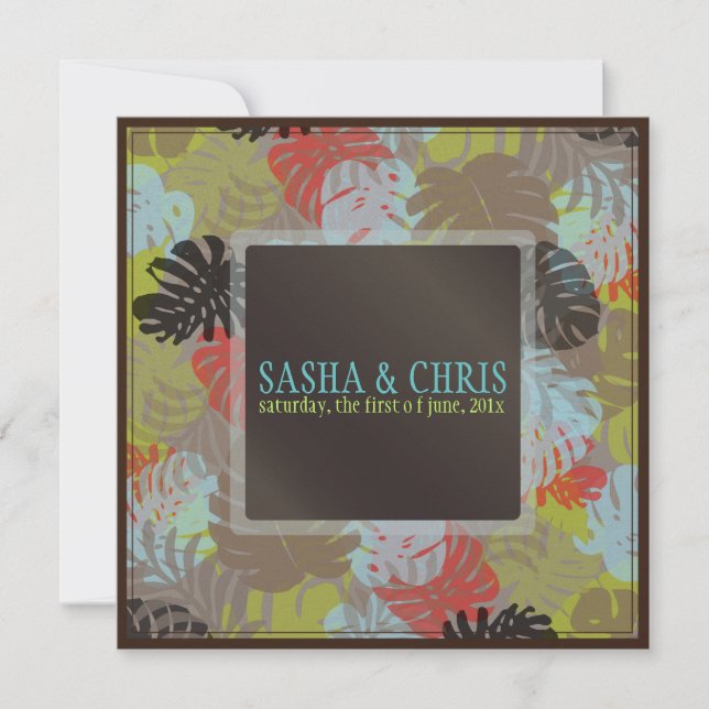 PixDezines Monstera, Tropical Foliage/diy colors Invitation (Front)