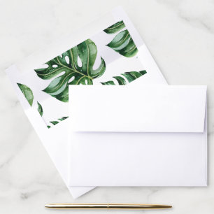 PixDezines Monstera Tropical Foliage, Greenery Envelope Liner