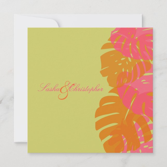 PixDezines Monstera, Tropical Foliage Invitation (Front)