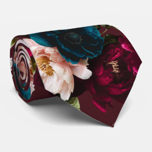 PixDezines Moody Botanical Flowers DIY Background Neck Tie