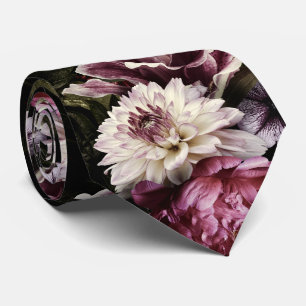 PixDezines Moody Botanical Flowers DIY Background Neck Tie