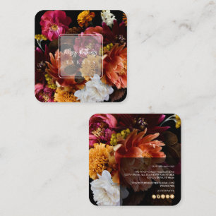 PixDezines Moody Botanical Flowers Ranunculus Square Business Card