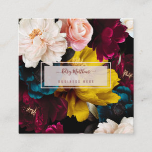 PixDezines Moody Botanical Flowers Square Business Card