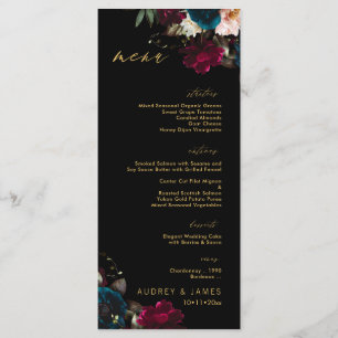 PixDezines Moody Botanical Teal Anemone Burgundy Menu