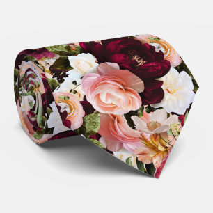 PixDezines Moody Fresh Flowers DIY Background Neck Tie