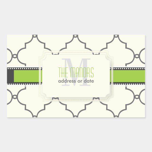 PixDezines moroccan trellis/DIY colors Rectangular Sticker (Front)