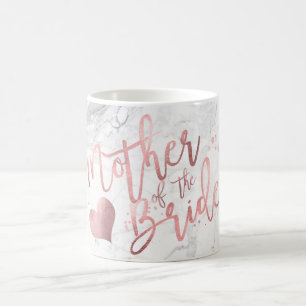 PixDezines Mother of Bride/Faux Rose Gold/Marble Coffee Mug