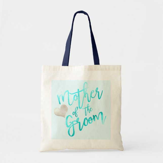 PixDezines Mother of Groom/Faux Foil/Blue/Script Tote Bag (Front)