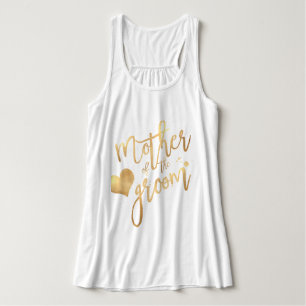 PixDezines Mother of the Groom/Faux Gold Script Tank Top