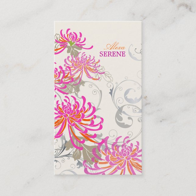 PixDezines mums+swirls/diy colors Business Card (Front)