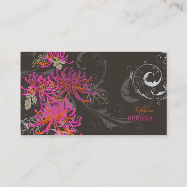PixDezines mums+swirls/diy colors Business Card (Front)