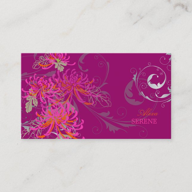 PixDezines mums+swirls/diy colors Business Card (Front)