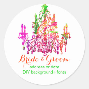 PixDezines murano glass chandelier Classic Round Sticker