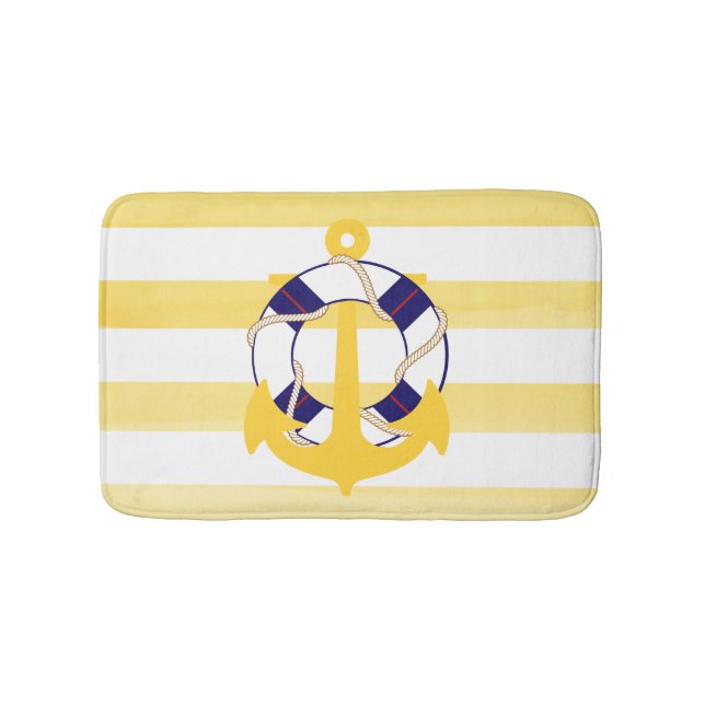 PixDezines nautical/anchor/watercolor affects Bath Mat (Front)