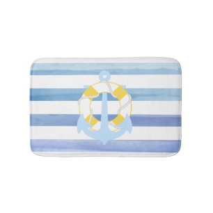 PixDezines nautical/anchor/watercolor affects Bathroom Mat