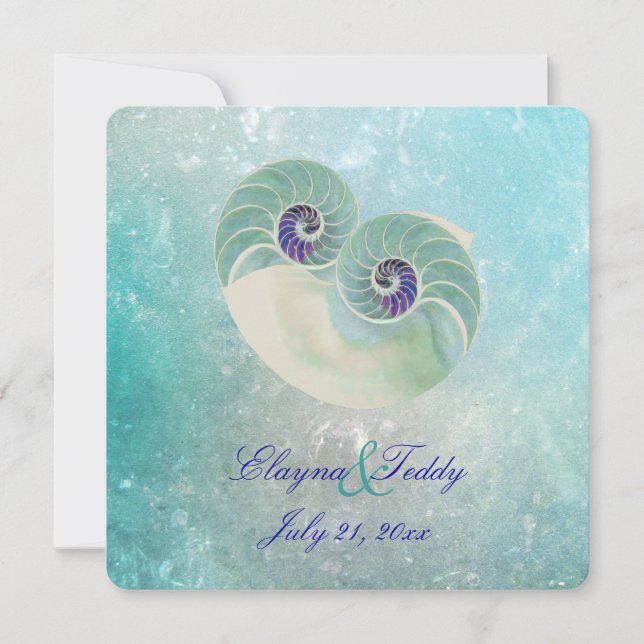 PixDezines nautilus/beach wedding Invitation (Front)