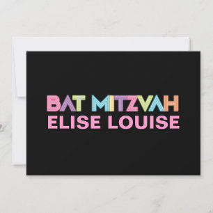 PixDezines neon bar mitzvah Invitation