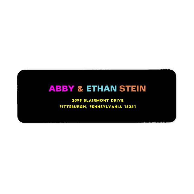 PixDezines Neon Colors B'nai Mitzvah Label (Front)