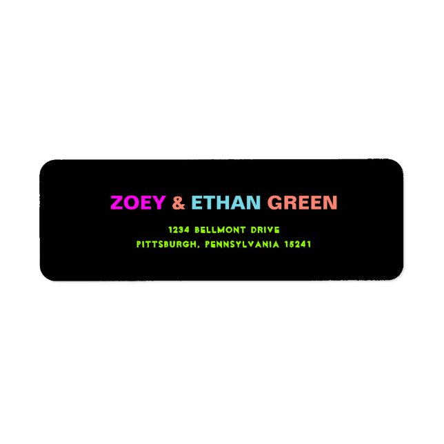 PixDezines Neon Colors B'nai Mitzvah Label (Front)