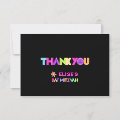 PixDezines Neon Lights Bat Mitzvah Thank You