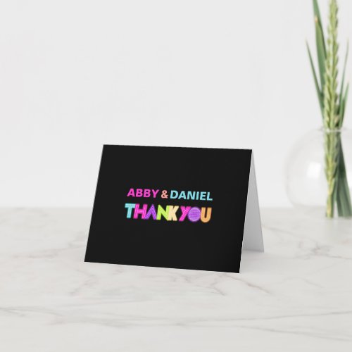 PixDezines Neon Lights Bnai Mitzvah Thank You Car Card