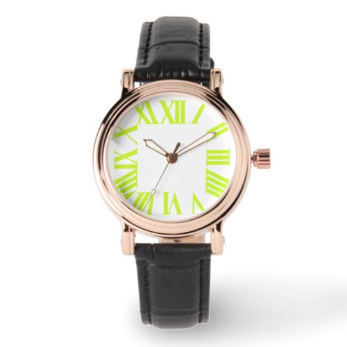 PixDezines Neon Lime Roman NumerosDIY background Watch