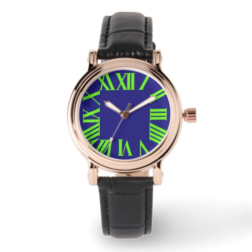 PixDezines Neon Lime Roman NumerosDIY background Watch