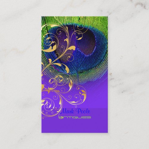 PixDezines neon peacock eyefiligree Business Card