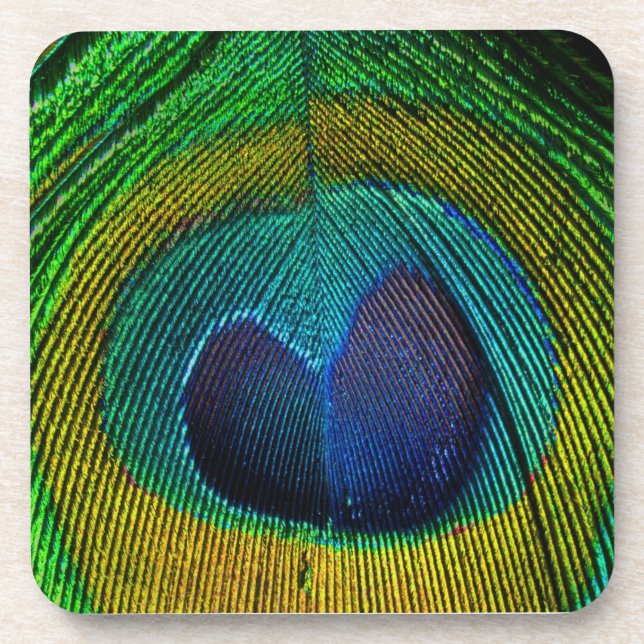 PixDezines neon/psychedelic peacock eye Beverage Coaster (Front)