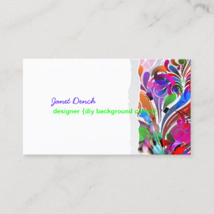 PixDezines neon retro swirls/diy background colors Business Card