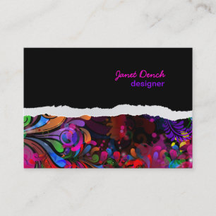 PixDezines neon retro swirls/diy background colors Business Card