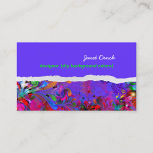 PixDezines neon retro swirls/diy background colors Business Card