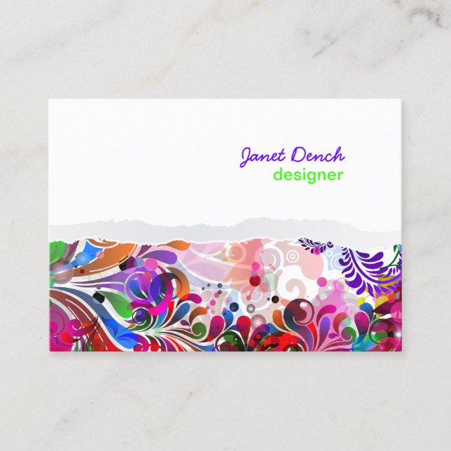 PixDezines neon retro swirls/diy background colors Business Card (Front)