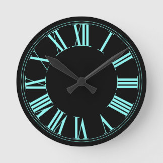 PixDezines Neon Roman Numeros/DIY background color Round Clock