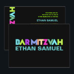 PixDezines Neon Sign Bar Mitzvah Invitation<br><div class="desc">PixDezines neon sign bar mitzvah.. 

To view more of our mitzvah collections,  copy paste this URL:
www.zazzle.com/pixdezines mitzvah?rf=238007904023613149

✡ Copyright © 2008-2016 PixDezines.com™ and PixDezines™ on Zazzle.com. All rights reserved.</div>