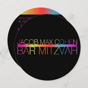 PixDezines neons/typography/bar mitzvah Invitation